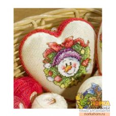 Объемная игрушка "Сердечко. Снеговик"