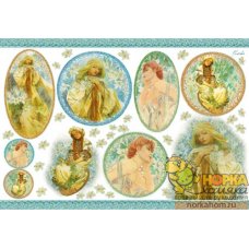 Рисовая декупажная карта "Альфонс Муха" 