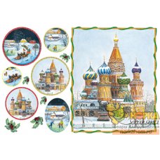 Рисовая декупажная карта "Русские ландшафты"