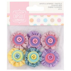 Мини цветы декоративные из ткани "Spots & Stripes Pastels"
